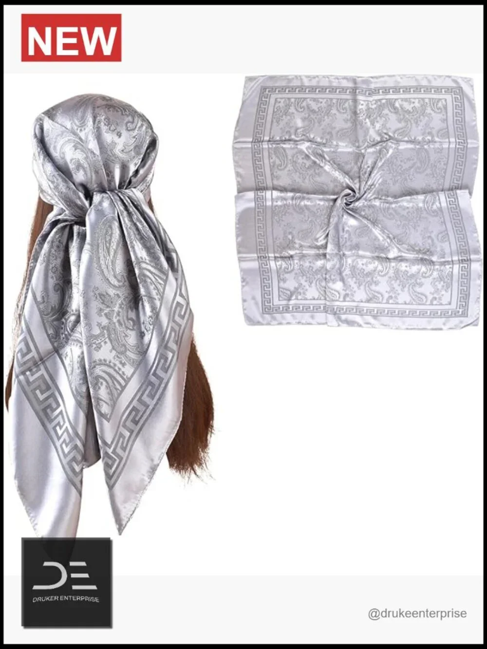 Women's Silk Like Head Scarf Square 35x35 Inch Hair Wraps Bandana